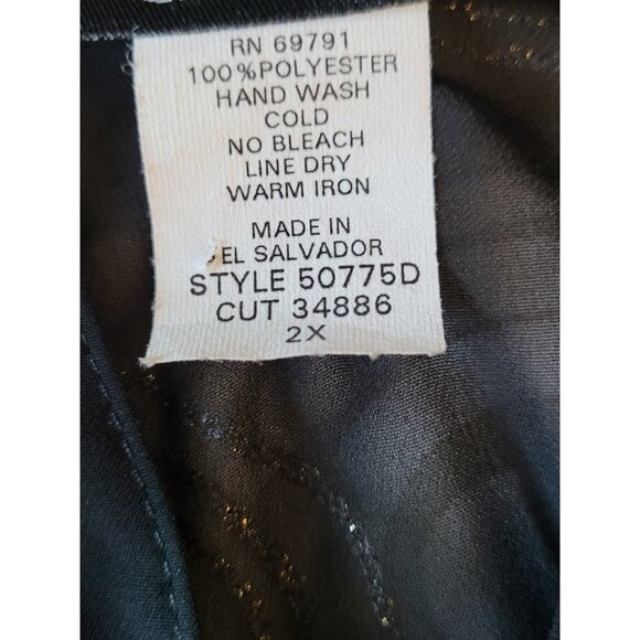 G Lance Top Vintage Plus Size 2X Sheer Black Gold Glitter Button Bright Artsy - Picture 14 of 15
